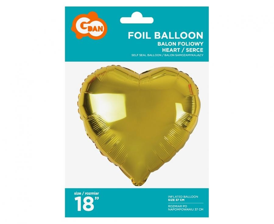 Balon foliowy Serce złote 18" FG-S36ZL GoDan